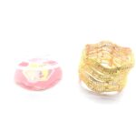 gold pellated 4 pcs jali zigzag kary