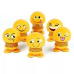 Emoji Smile Face Spring Shaking Head Bouncing Doll Toys For Car Decorate Pack Of 3