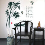 painting landscape boat bamboo wall stickers - Image 2