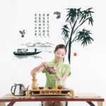 painting landscape boat bamboo wall stickers - Image 3