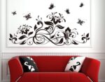 Black blossom and Butterfly wall Sticker jm7164 - Image 3