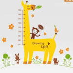 JM7205 Giraffe Growth Chart Height Wall Sticker Removable Home Decors Decal Art DIY Decorations Paper - Image 4