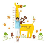 JM7205 Giraffe Growth Chart Height Wall Sticker Removable Home Decors Decal Art DIY Decorations Paper - Image 3