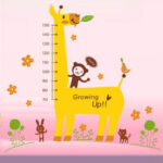 JM7205 Giraffe Growth Chart Height Wall Sticker Removable Home Decors Decal Art DIY Decorations Paper - Image 2