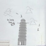 JM7231 Italy Leaning Tower of Pisa patterns wall art decoration Wall Sticker - Image 3
