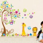 WALL STICKER JM7251ab  wallsticker 2x60x90 wallstiker trans JM7251-GIRAFFE LION TREE - Image 3
