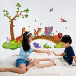 Jungle Animals Bridge PVC Wall Stickers ay9245 - Image 2