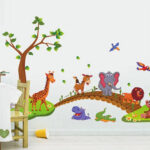 Jungle Animals Bridge PVC Wall Stickers ay9245 - Image 3