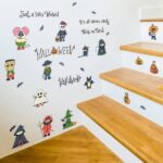 Kawaii Cartoon Halloween PVC Wall Stickers For Kids Bedrooms Window Background size 50x70 sk7123