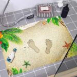 3D solid beach footprints, floor stickers, door mats, PVC waterproof XH9298 - Image 2
