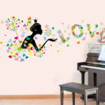 Loving heart Dandelion Girl wall stickers PVC Material Art wall poster for Living room bedroom kids room wall decoration sticker - Image 3