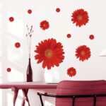 Interior Wall Sticker Gerberas Red size 45x60 ay6015a