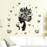 Butterfly and Woman Silhouette Decorative Sticker Home Living Room Sofa Background Removable Art Decor Mural Sticker Decal AY7184 - Image 3
