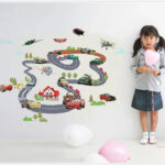 cars track Wallsticker wall sticker sticker dinding size 60x90 xy1160