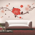 Red Rose PVC Wall Sticker jm7113 - Image 2