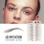 2 Pair Water Transfer 6D Eyebrows Sticker Semi-Permanent Long Lasting False Brown Eyebrow Tattoo Stickers Eye Makeup Tools ssfrbks4h-a - Image 6