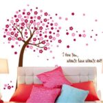 xl8047a  Removable Romantic Pink Peach Tree Wall Stickers Bedroom Living Room Sofa Entrance Decorations Environmentally Friendly Wall Sticker - Image 3