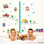 The third generation removable cartoon children's bedroom living room kindergarten happy height ruler wall sticker AY7046 - Image 2