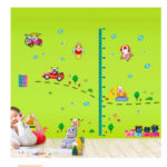 The third generation removable cartoon children's bedroom living room kindergarten happy height ruler wall sticker AY7046 - Image 3