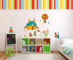 Wall Decals, Nursery Wall Stickers, Decorations for Baby Girls, Boys, Create Rooms Art Decor for Kids, Removable Vinyl Peel and Stick, Teddy Bears in Hot Air Balloon, Birds and Bees abc 1036 - Image 3