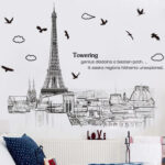 Paris landscape Tower wall stickers Vinyl DIY wall decals for Living room Bedroom sofa background wall Decor Murals - AliExpress 15 - Image 2