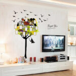 SK9210 Self-adhesive Wall Sticker Tree House Photo Frame Swing Living Room Bedroom Children's Room Kindergarten - Image 2