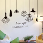 Simple and Elegant Hanging Lamp Wall Sticker for Home Decoration Xh5206c - Image 3