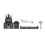 Creative Black Castle Street Light Wall Stickers Ay1915 - Image 5
