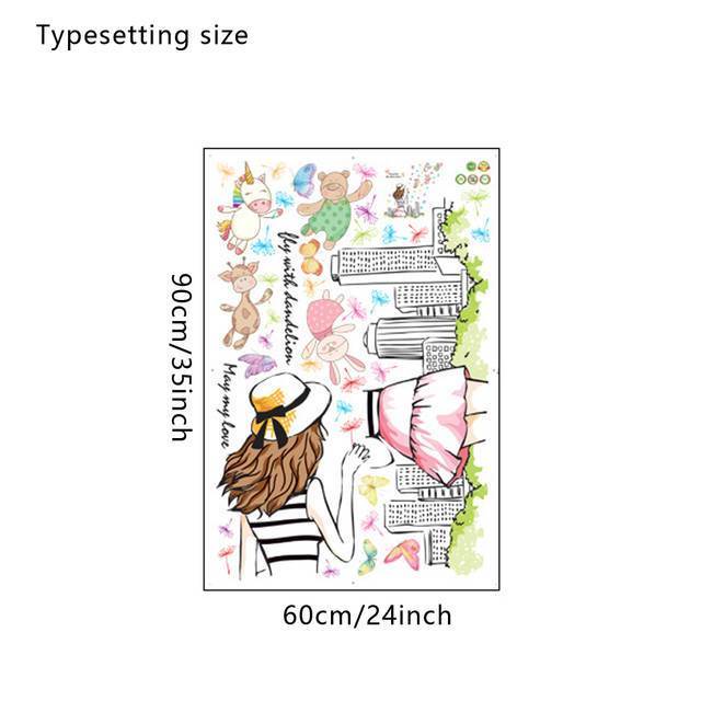 Wall Stiker ABC1060 Girl n Fly – Wallsticker  Wall Sticker  Wallstiker  Wall Stiker Stiker Dinding  Hiasan Dinding - Image 9