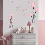 Pink Calla lily wall sticker PVC Material DIY art wall decals For Living room bedroom sofa background wall home decor sticker ay9211 - Image 2
