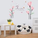 Pink Calla lily wall sticker PVC Material DIY art wall decals For Living room bedroom sofa background wall home decor sticker ay9211 - Image 3