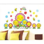 Radiant Sunflower Smiles Decal - Brighten Kids' Spaces with Joyful, Smiling Flowers PVC Wall Art for Home Decor size 50x70  dm570009 - Image 3