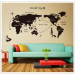 wall stickers on the Wall for kids rooms decals house Sticker girls world map sticker AY9133