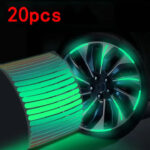 20pcs Car Tire Rim Reflective Sticker Night Safety Warning Strip Motorcycle Bike Auto Wheel Hub Reflector Stickers Decals - Image 4