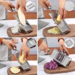 4 in1 Vegetable Slicer Stainless Steel Shredder Cutter Multi-Purpose Vegetable Slicer Cuts Set Manual Fruit Carrot Potato Grater - Image 3
