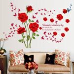 Decal wallpaper red rose sk9195
