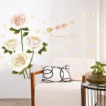 Flowers Wall Stickers Bedroom TV Sofa Romantic Flowers Home Decors - Image 3