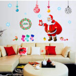Santa Claus Christmas decoration glass doors windows of shops removable wall stickers Decoration AY226B 60*90 - AliExpress - Image 2