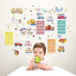 Numbers addition and subtraction table wall stickers animal cartoon children's room kindergarten early education puzzle stick - Image 3