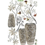 Silver Vase Flower Wall Stickers Art Butterfly Tree Home Decor - Image 3