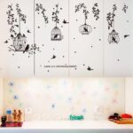 Sk7130 Silhouette of Black Birdcage Wall Sticker - Image 2