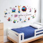 Sk7155 JAAMSO ROYALS Cartoon Animals Zoo School Decorative Self Adhesive Vinyl Wall Sticker - Image 3