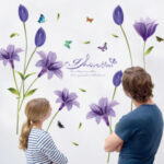 Sk9122b Purple Lily Flowers Wall Sticker - Image 2