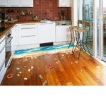 The SK9174N blue beach nano waterproof and oil-proof wall is attached to the porch bedroom floor seamless patchwork sticker PVC - Image 3