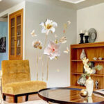 Flower Wall Sticker Adhesive Wallpaper Living Room Wall Decor Stickers90X60CM PVC Removable 3DButterfly Flower Wall Sticker - Image 2