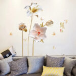 Flower Wall Sticker Adhesive Wallpaper Living Room Wall Decor Stickers90X60CM PVC Removable 3DButterfly Flower Wall Sticker - Image 3