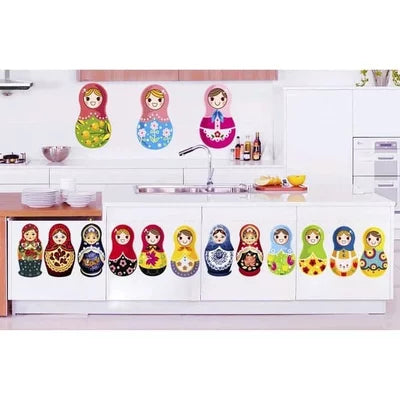 15pcs Russian Matryoshka Dolls Wall Stickers - Image 3