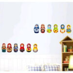 Russian Matryoshka Dolls Wall Stickers size 45x60 ay627 - Image 4