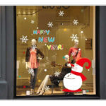 ABQ9801 TipTop Wallstickers ABQ9801 Bling Christmas Style Christmas Snowman Pattern Removable PVC Decals Room - Image 2