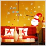 ABQ9801 TipTop Wallstickers ABQ9801 Bling Christmas Style Christmas Snowman Pattern Removable PVC Decals Room - Image 3